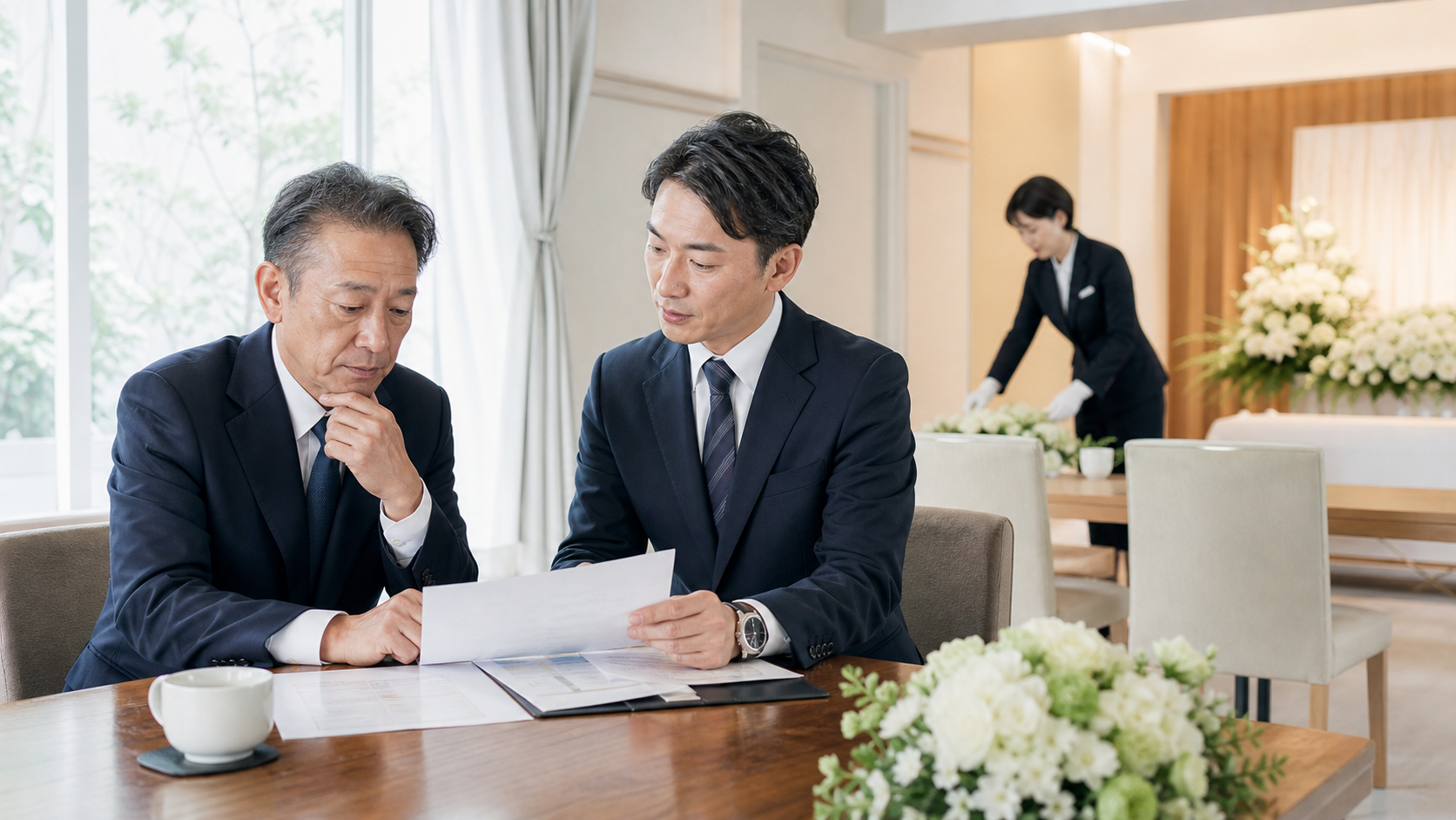 前橋・群馬の葬祭業・葬儀社M&Aについて会館経営者と支援者が相談している写真調画像
