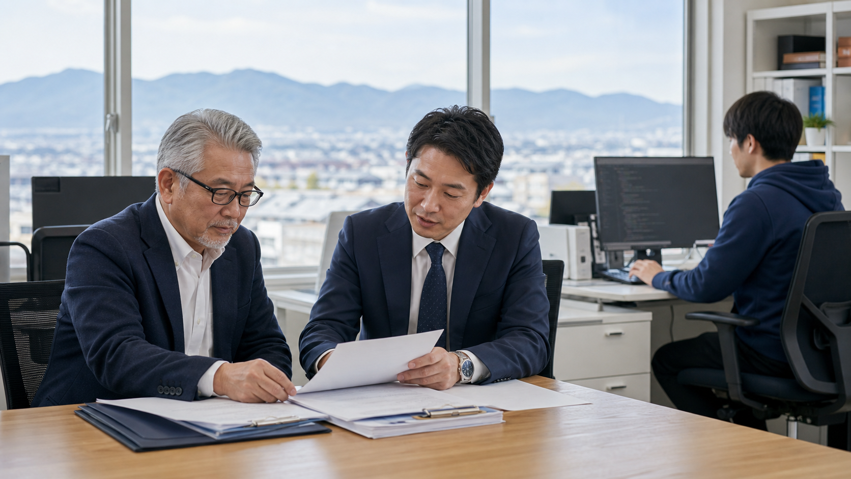 前橋・群馬のシステム開発・ホームページ制作・保守運用会社M&Aについて経営者と支援者が相談する写真調画像
