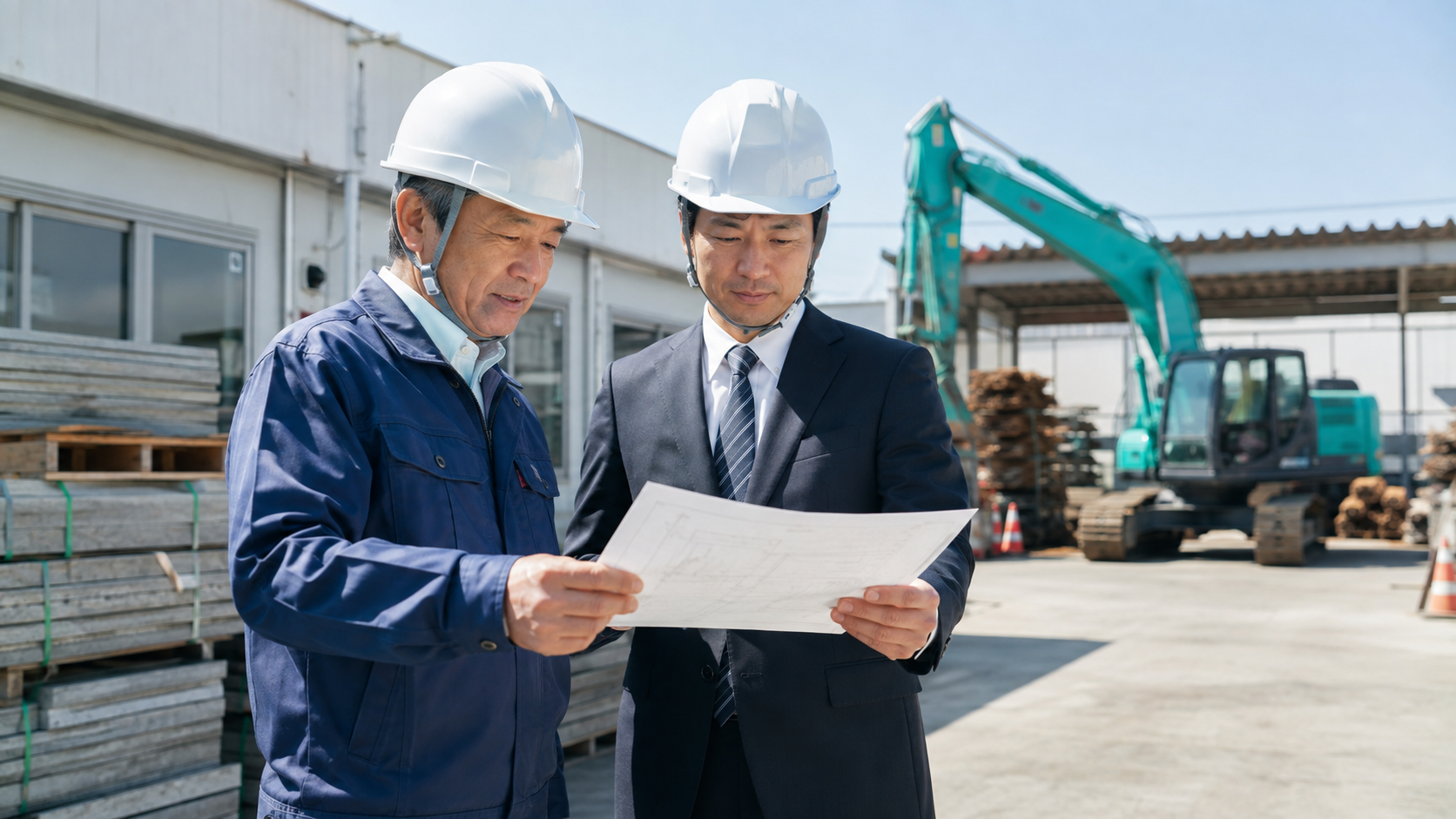 前橋・群馬の解体工事会社で経営者と支援者が事業承継を相談している写真調画像